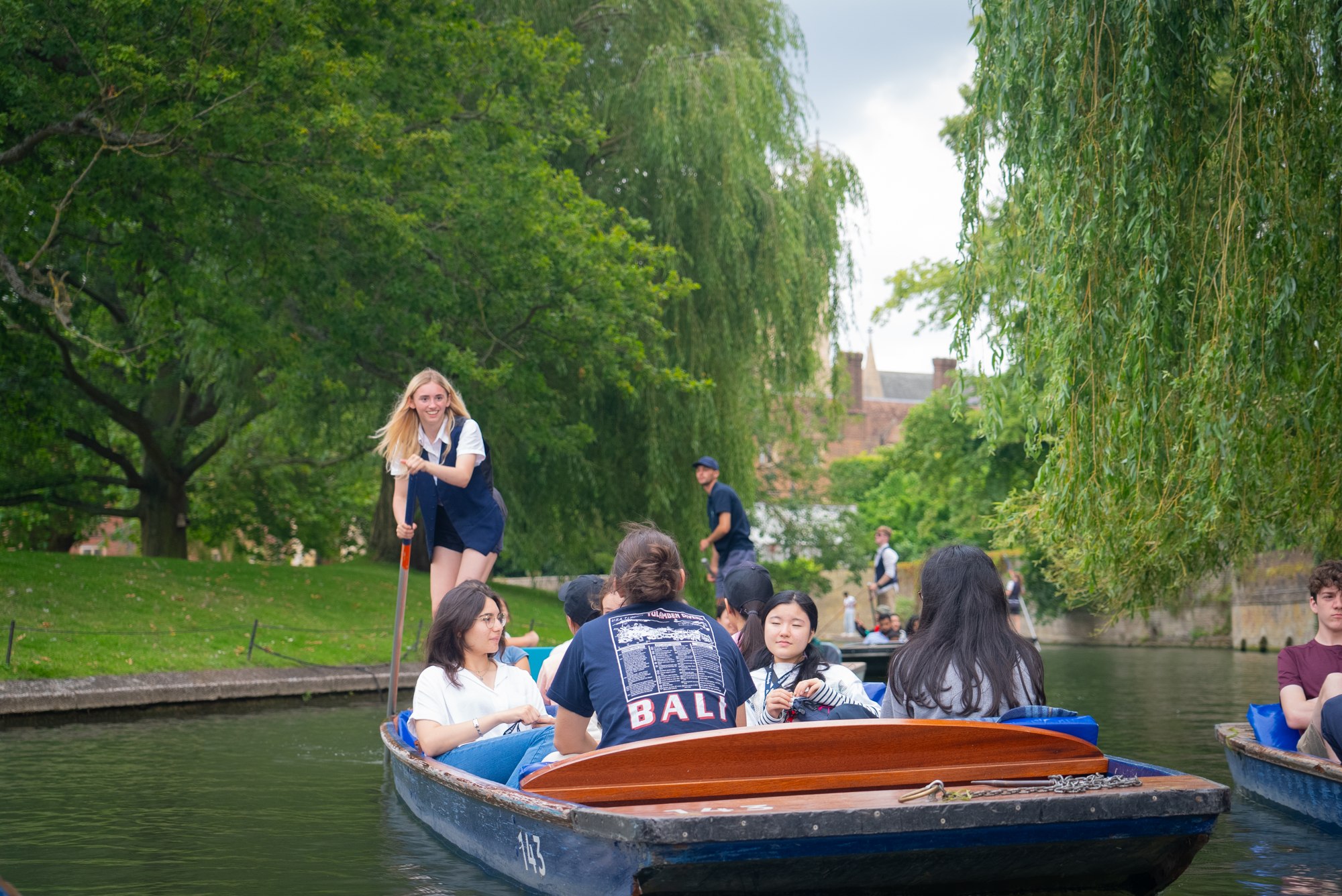 Students enjoying a shared punting experience