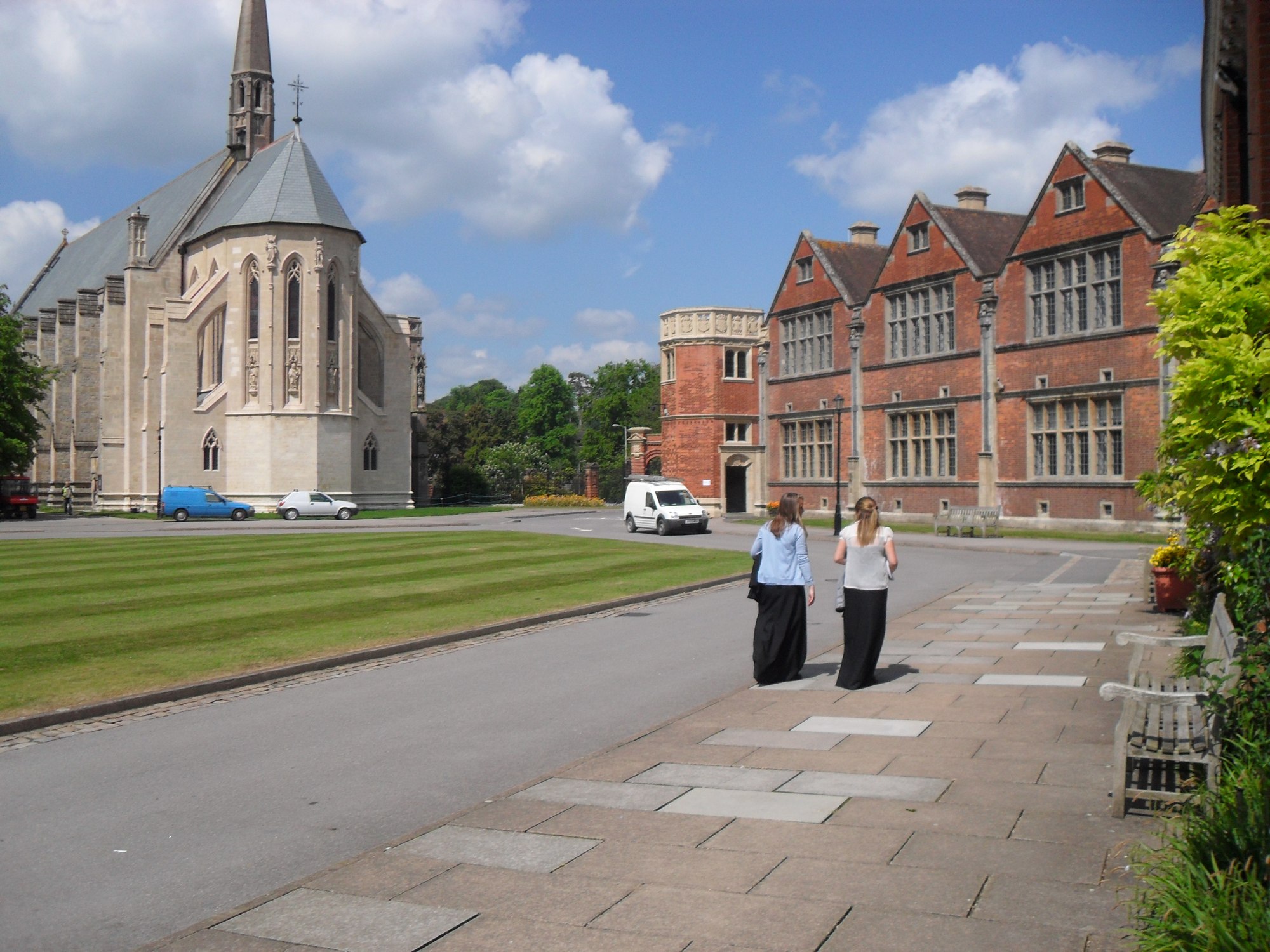 Historic campus buildings around a courtyard in Marlborough