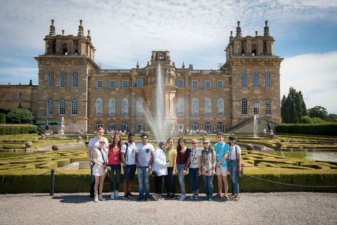 Students exploring a historic setting on an excursion